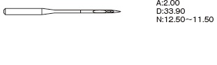 Игла Organ Needles DPx5 NY2 SES (DPx5 RBM-S SES) № 90/14